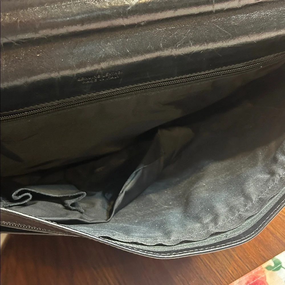FELLINI Firenze’ Black Leather Briefcase Laptop Bag **DAMAGED**